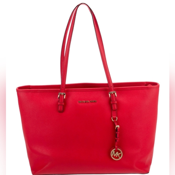 Michael Kors Handbags - NWOT Michael Kors Large Red Tote – Saffiano Leather